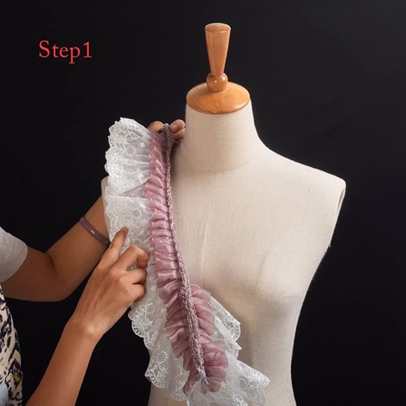 🔥HOST PICK🔥Victorian Steampunk Gothic Style Tudor Elizabethan Neck Ruff Lace - Picture 5 of 9